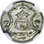 Augustus III of Poland, 1 Pfennig Dresden 1754 FWôF - NGC MS65