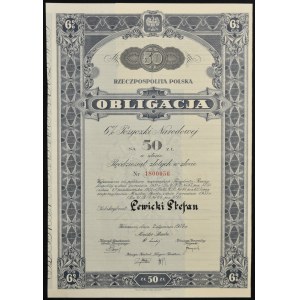 6% National Loan 1934, 50 zloty bond