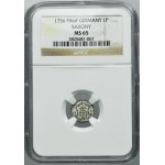 August III Sas, Halerz Drážďany 1756 FWôF - NGC MS65 - Vzácne