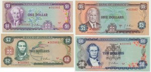 Jamajka, sada 1-5 dolarů 1977 (4 kusy) - sběratelská série
