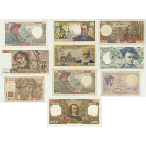 France, set 5-100 Francs 1932-84 (10 pcs.)