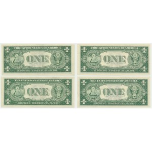 USA, Silver Certificate, 1 Dollar 1935 - E - Priest & Humphrey (4 pcs.)