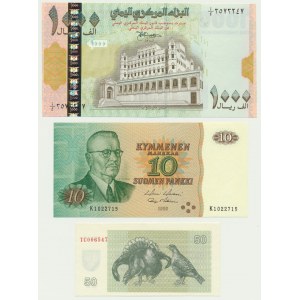 Zestaw, banknoty zagraniczne (3 szt.)