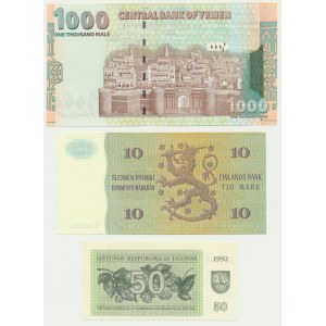 Zestaw, banknoty zagraniczne (3 szt.)