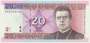 Lithuania, 20 Litu 2001 - AA -