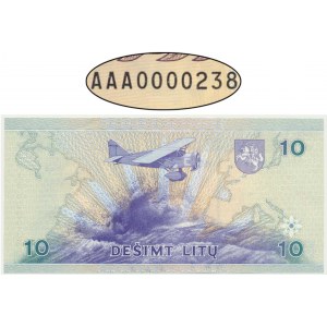 Lithuania, 10 Litu 1997 - AAA 0000238 -