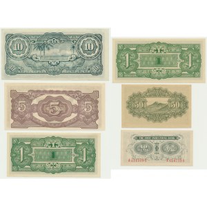 Japonia i okupacja japońska, zestaw banknotów (6 szt.)