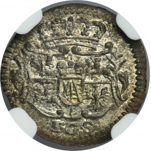 Augustus III of Poland, 1 Pfennig Dresden 1734 IGS - NGC MS65 - RARE