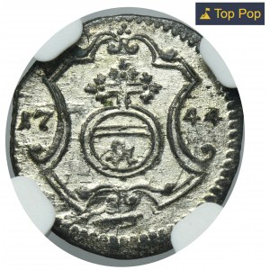 August III Sas, Halerz Dresden 1744 FWôF - NGC MS65
