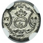 Augustus III of Poland, 1 Pfennig Dresden 1744 FWôF - NGC MS65