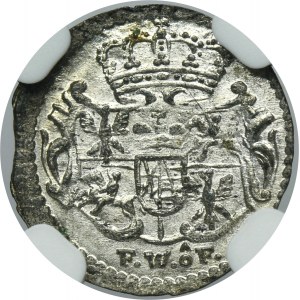 Augustus III of Poland, 1 Pfennig Dresden 1747 FWôF - NGC MS66