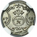 Augustus III of Poland, 1 Pfennig Dresden 1751 FWôF - NGC MS65