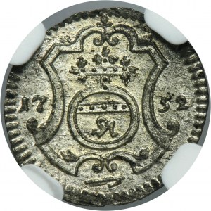 Augustus III of Poland, 1 Pfennig Dresden 1752 FWôF - NGC MS65