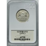 Allemagne, FRG, 2 Marks Karlsruhe 1951 G - GCN AU58
