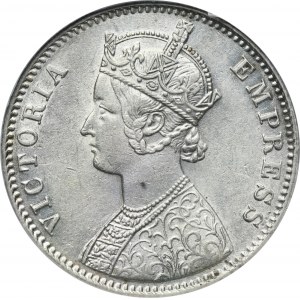 Indie, Indie Brytyjskie, Wiktoria, 1 Rupia Kalkuta 1900 C - GCN AU58