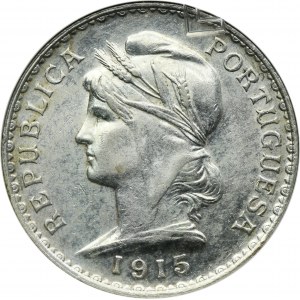Portugal, First Republic, 1 Escudo Lisbon 1915 - GCN AU55