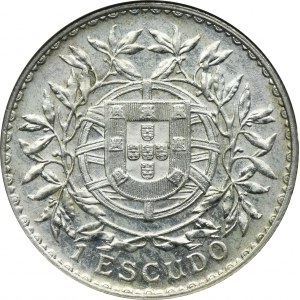 Portugal, First Republic, 1 Escudo Lisbon 1915 - GCN AU55