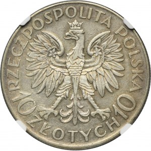 Sobieski, 10 złotych 1933 - NGC AU50
