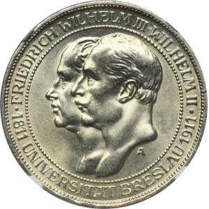 Germany, Kingdom of Prussia, Wilhelm II, 3 Mark Berlin 1911 A - NGC MS62
