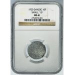 Freie Stadt Danzig, 10 fenig 1920 - 56 perles - NGC MS61