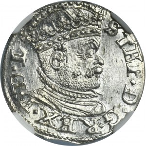 Stephen Bathory, 3 Groschen Riga 1586 - NGC MS65