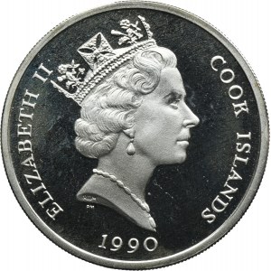 Cook Islands, Elizabeth II, 10 Dollars 1990 - 500th Anniversary of the Discovery of America