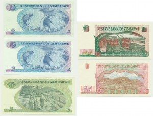 Zimbabwe, set 2-10 Dollars 1983-97 (5 pcs.)