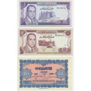 Morocco, set 5-10 Dirhams/Francs 1943-85 (3 pcs.)
