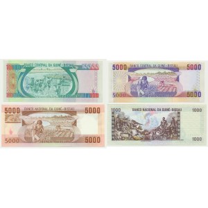 Gwinea Bissau, zestaw 1.000-5.000 peso 1978-90 (4 szt.)