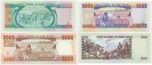 Guinea Bissau, set 1.000-5.000 Pesos 1978-90 (4 pcs.)