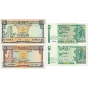 Hong Kong, set 5-10 Dollars 1975-93 (4 pcs.)