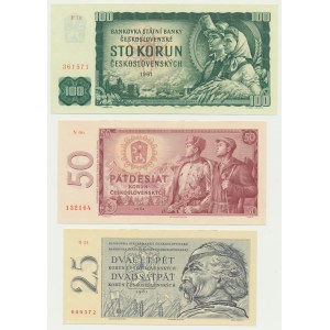 Czechosłowacja, zestaw 25-100 koron 1961-64 (3 szt.)