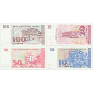 Macedonia, 10-100 dinarów 1993 (4 szt.)