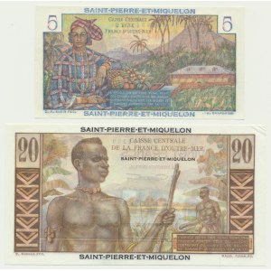Saint Pierre and Miquelon, set 5-20 Francs (1950-60)(2 pcs.)