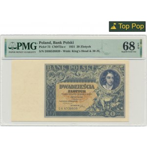 20 gold 1931 - DH. - PMG 68 EPQ