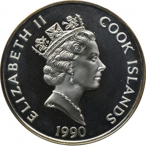 Wyspy Cooka, Elżbieta II, 10 Dolarów 1990 - Sir Francis Drake