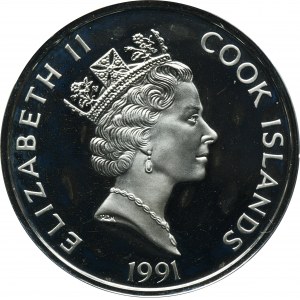 Wyspy Cooka, Elżbieta II, 50 Dolarów 1991 - Peter Minuit