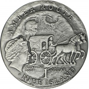 Niue Island, 1 Dollar Warsaw 2008 Amber Route - Kaliningrad