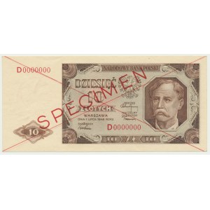 10 złotych 1948 - SPECIMEN - D 0000000 -