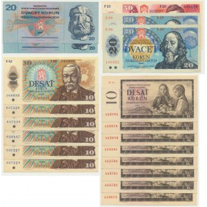 Czechosłowacja, zestaw 10-50 koron 1960-88 (19 szt.)