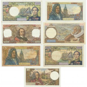 France, set 10-5.000 Francs 1941-2003 (7 pcs.)