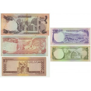 Afghanistan, Satz von 10-1.000 Afghanis 1961-77 (5 Stück).