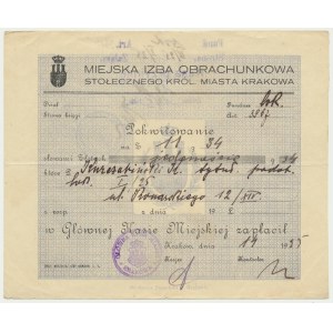 Kraków, pokwitowanie na 11 złotych 34 groszy 1925
