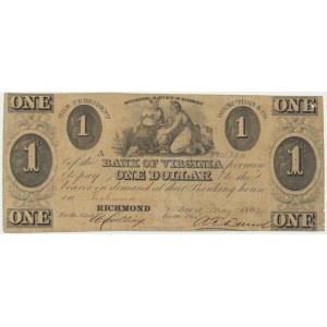 USA, Confederate States America, Virginia, 1 Dollar 1862