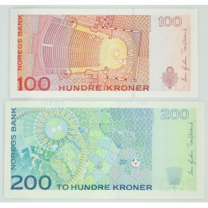 Norwegia, zestaw 100-200 koron 1994-95 (2 szt.)