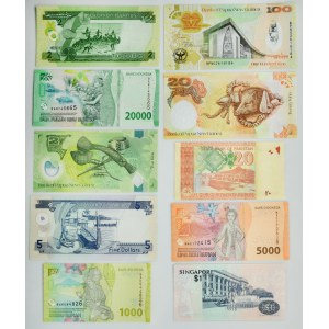 Group of Asian banknotes (10 pcs.)