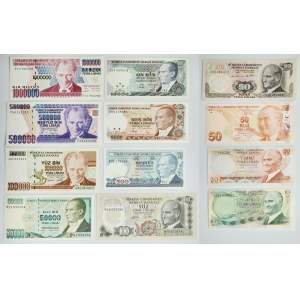 Turkey, set 10-1 million Lirasi (1975-2020)(12 pcs.)