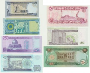 Irak, sada 5-500 dinárov 1982-2013 (7 kusov).