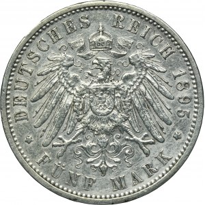 Germany, Kingdom of Prussia, Wilhelm II, 5 Mark Berlin 1895 A