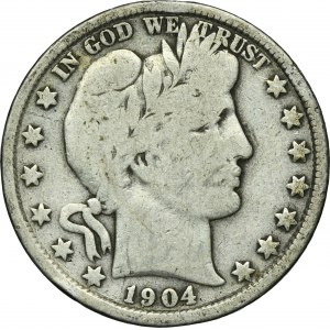 USA, 1/2 Dollar Philadelphia 1904 - Barber